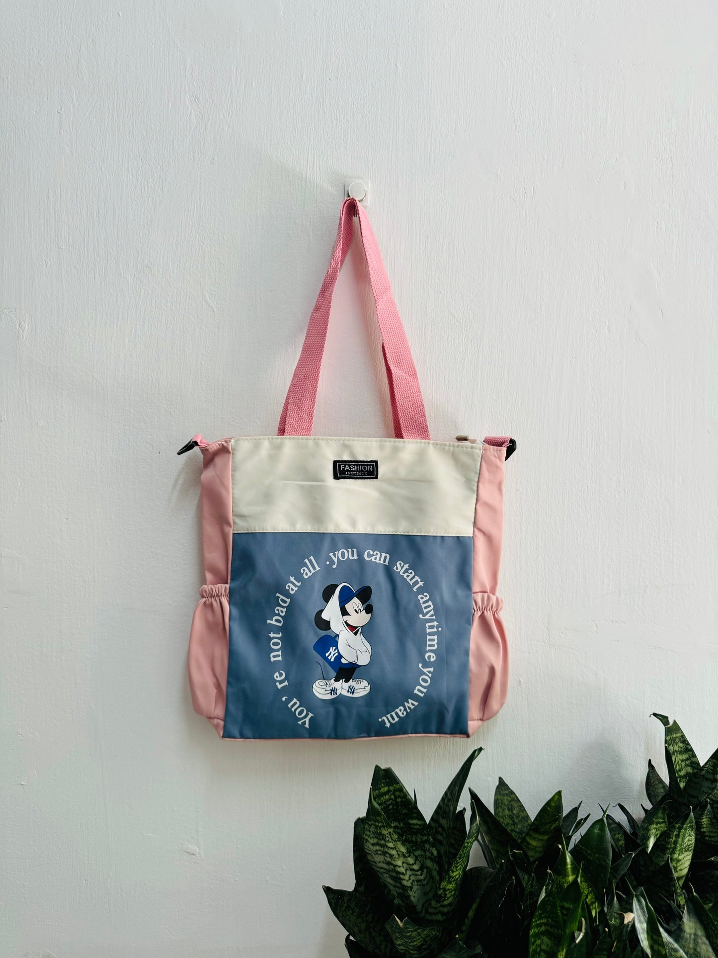 IMPORTED TOTEBAG PINK MOUSE